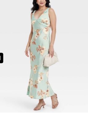 a new day Mint Green Floral Maxi Slip Dress